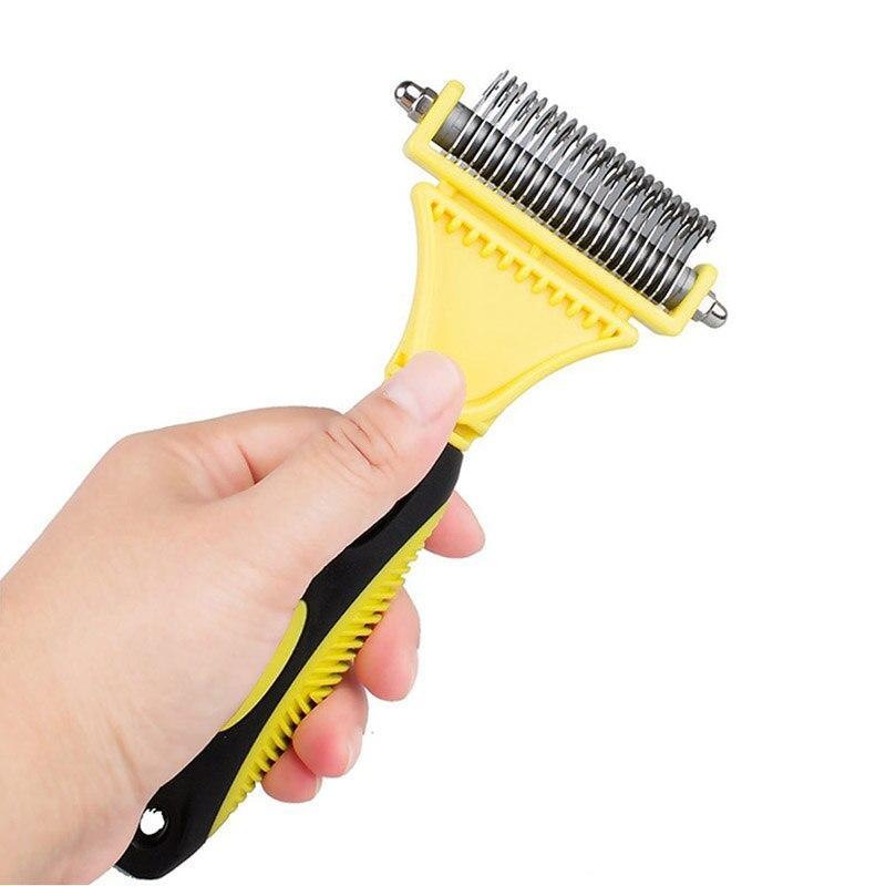 Stainless Double-sided Pet Dog Comb Brush Open Knot Rake Pet Grooming Hair Remover