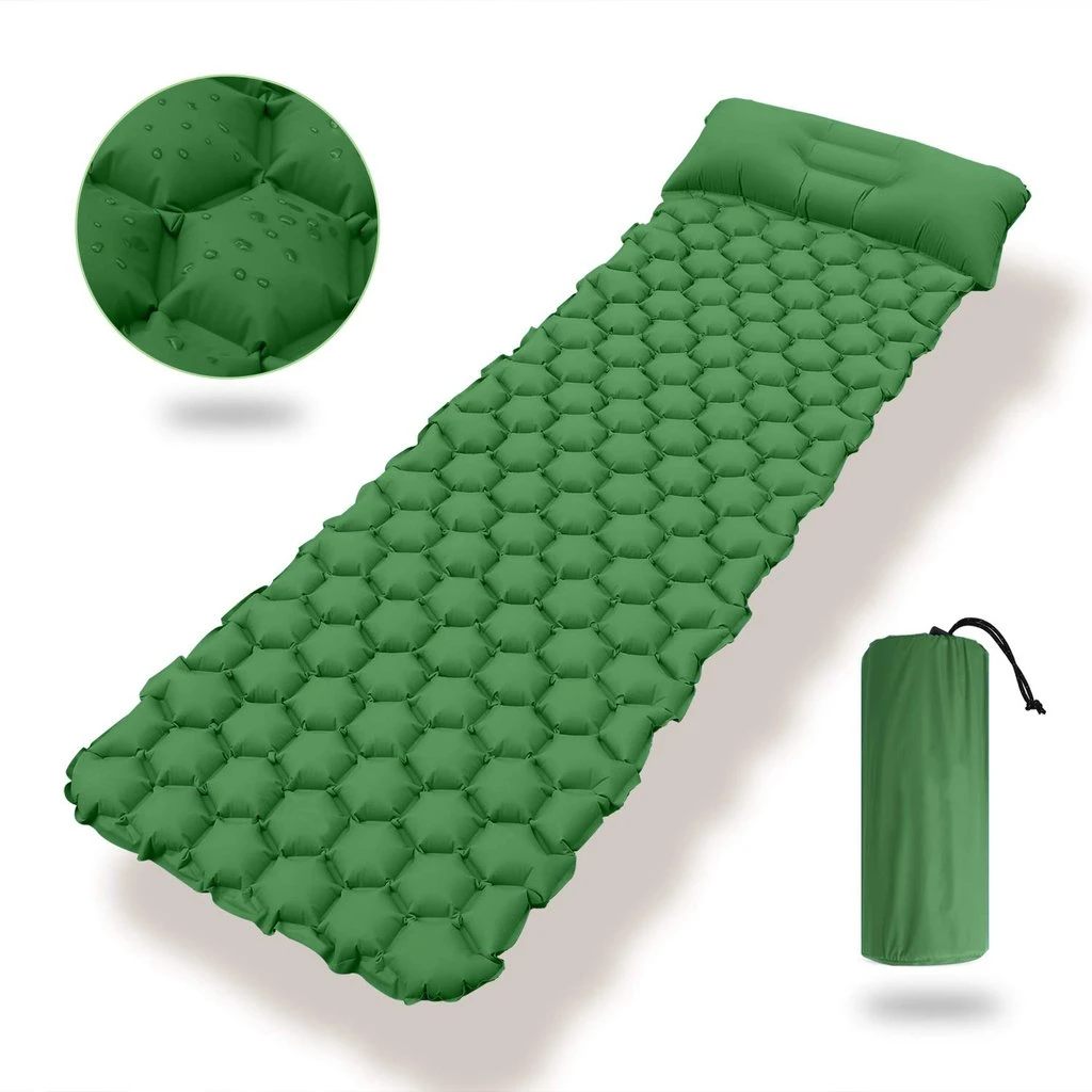 Sleeping Pad Camping Inflatable Mattress with Pillow