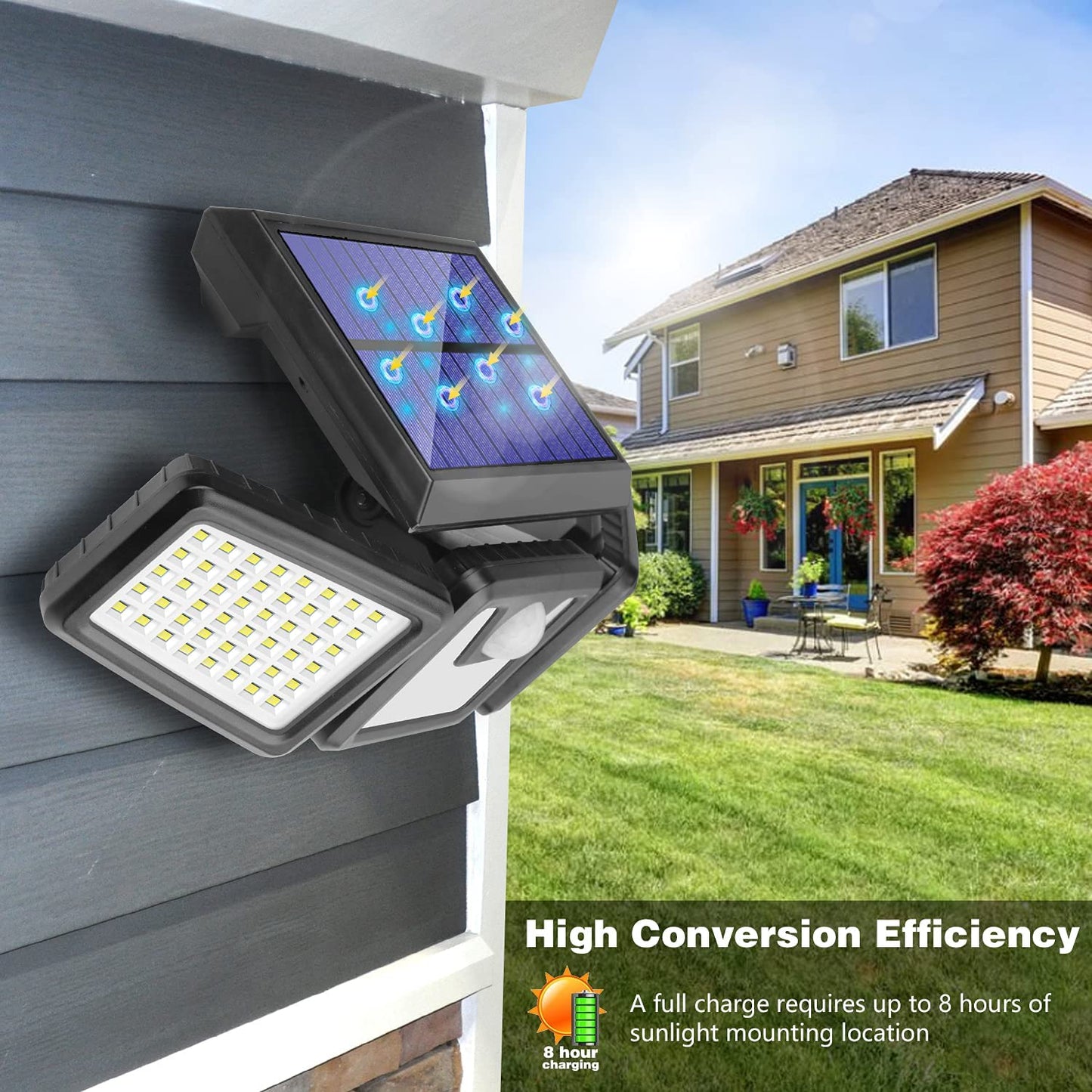 128 Led Wireless Solar Motion Sensor Outdoor security Lights