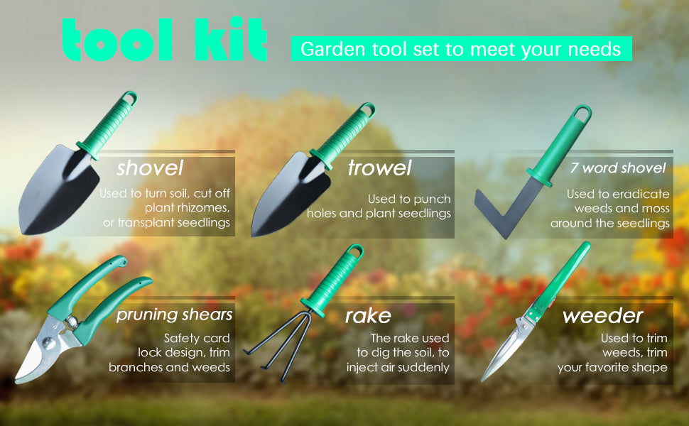 Premium Gardening Tool Set Kit & Household Soil Loosening Shovel Planting