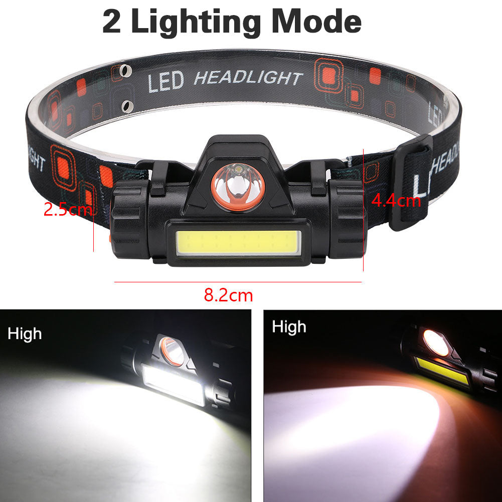 LED Headlight Powerful USB Rechargeable & COB Headlamp