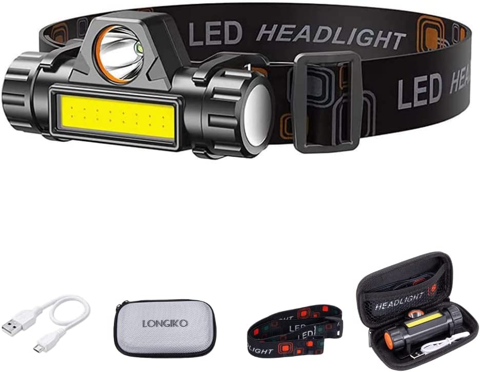 LED Headlight Powerful USB Rechargeable & COB Headlamp