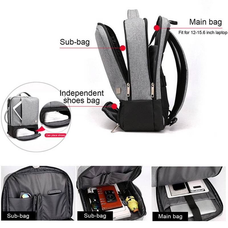 Men's Anti Theft Laptop Backpack | USB Charging Laptop Travel Backpacks