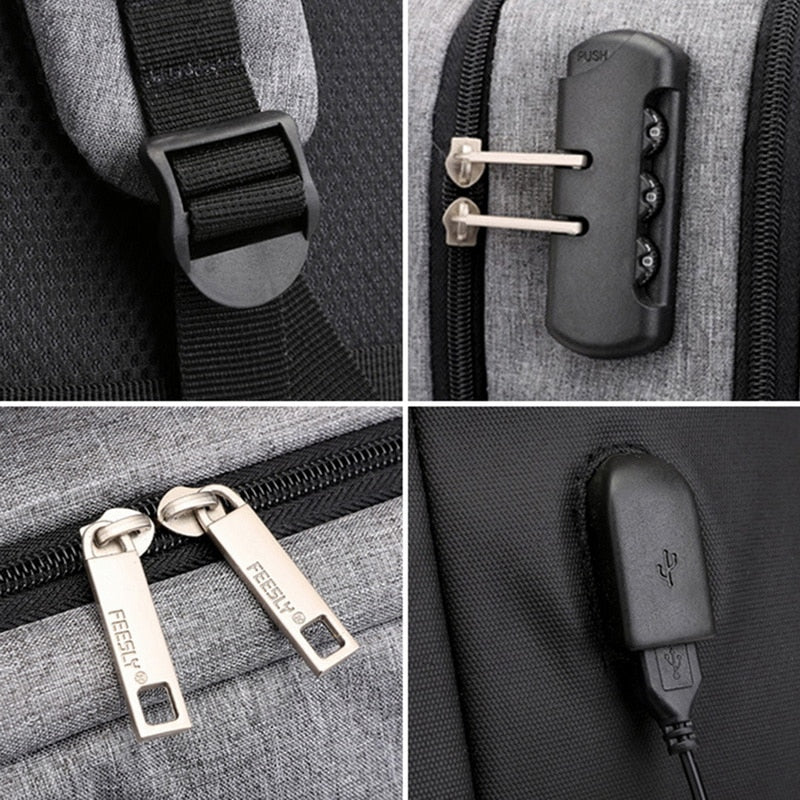 Men's Anti Theft Laptop Backpack | USB Charging Laptop Travel Backpacks